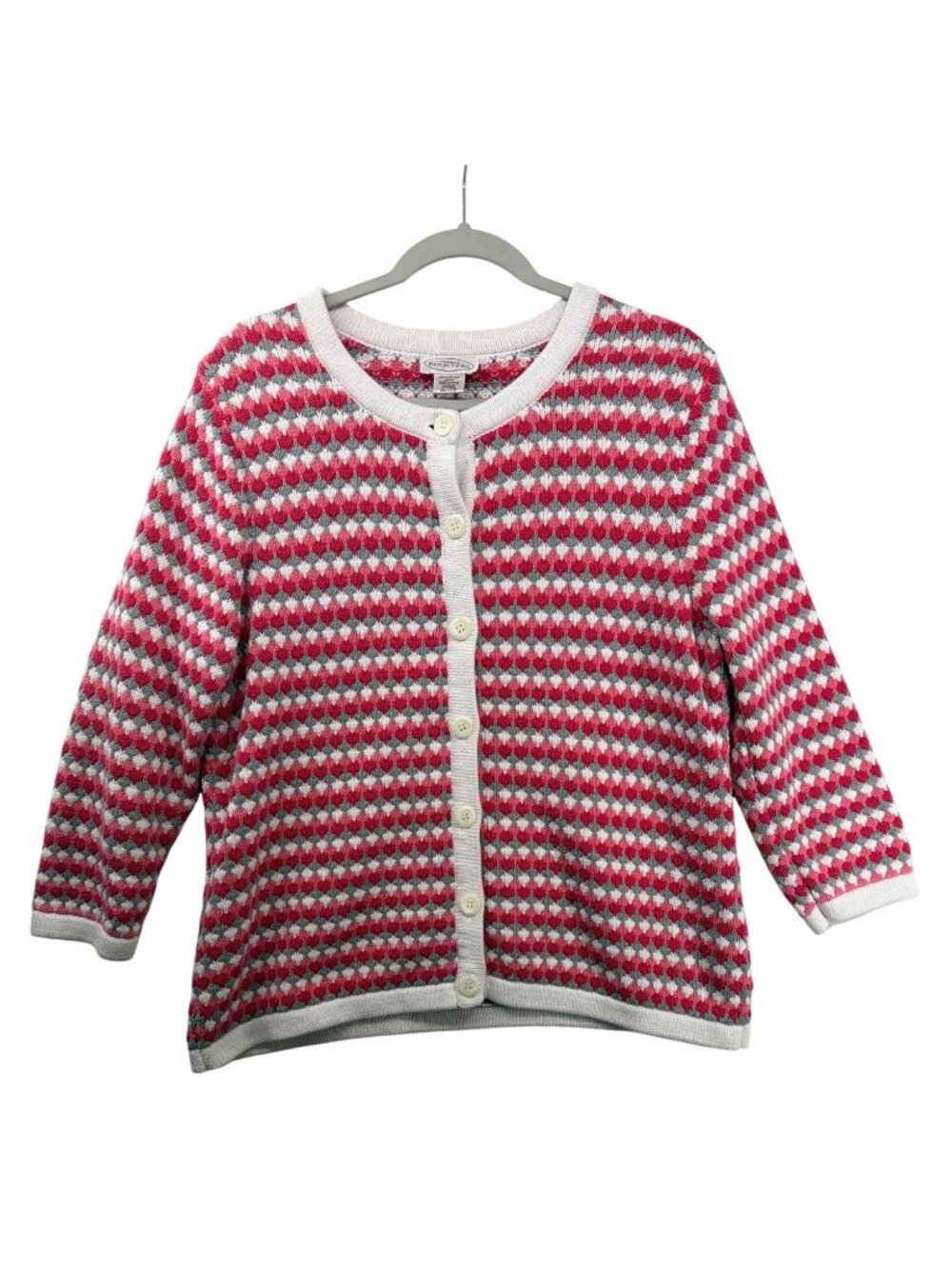 Vintage Northern Reflections Sweater Cardigan ButtonUp Pink/Coral Textured Knit